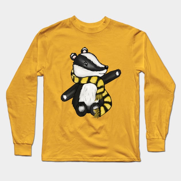 Badger Mascot Long Sleeve T-Shirt by sophiedesigns